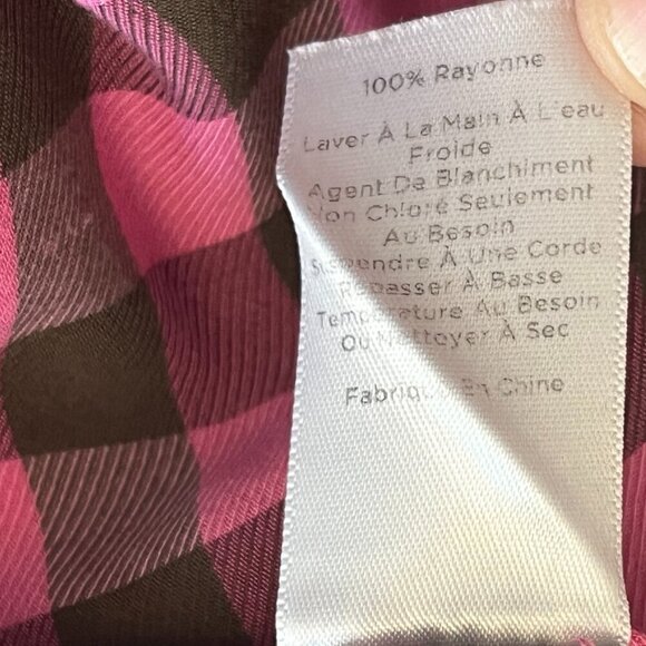 Talbots buttondown XL plaid pink green check - Picture 6 of 7